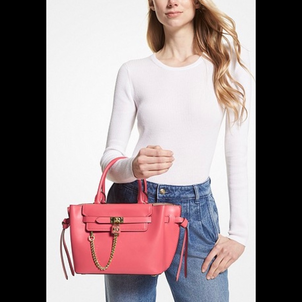 Michael Kors Hamilton Legacy Small Leather  Belted Satchel - Picture 2 of 11